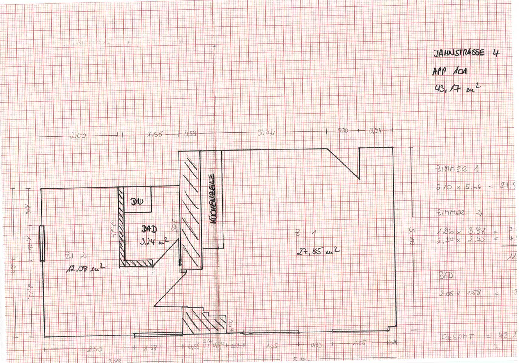 1,5 Zimmer Appartement ab 01.12.2026(Ref: Jahnstraße 4, App. 101)
